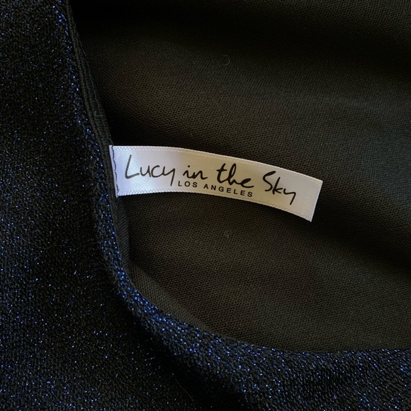 Lucy In The Sky Blue Shimmer Long Sleeve Backless Mini Dress XS - Picture 7 of 9